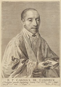 Portræt af Charles de Condren af Claude Mellan