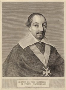 Portræt af Claude de Rebé, ærkebiskop af Narbonne af Claude Mellan