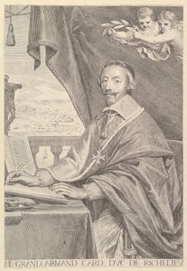 Portræt af kardinal Richelieu, 1651. af Claude Mellan