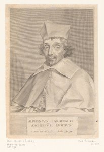 Portræt af Alphonse Louis du Plessis de Richelieu, ærkebiskop af Lyon af Claude Mellan