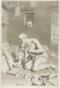 Sankt Hieronymus beder af Claude Mellan