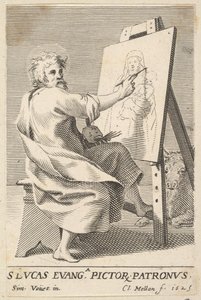 St. Luke maler jomfruen, 1625. af Claude Mellan