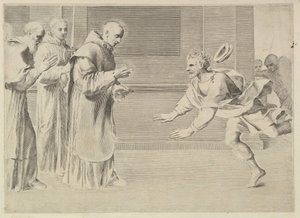 Skt. Vilhelm, hertug af Aquitaine, konverteret af St. Bernard. af Claude Mellan