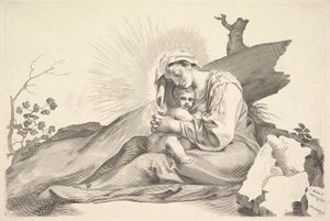 Jomfru Maria med barnet af Claude Mellan