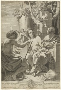 Allegori om intellekt, hukommelse og vilje af Claude Mellan after Simon Vouet
