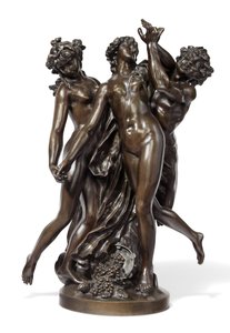 De tre nåder, ca. 1860 (bronze) af Claude Michel (after) Clodion