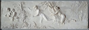 Pan forfølger Syrinx under blikket af Amour Bas relief af Claude Michel dit Clodion (1738-1814). Omkring 1782 Paris, Louvre-museet