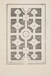 Design for Parterre, fra Theatre des Plans et Jardinages, pub.1652 (gravering) af Claude Mollet
