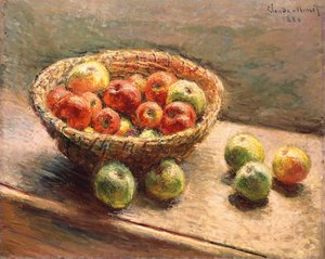 En skål med æbler; Æblekurven, 1880 af Claude Monet