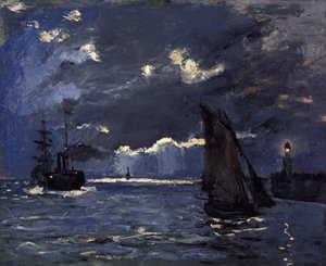 Et havbillede, forsendelse ved måneskin af Claude Monet