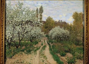 Æbletræer i blomst af Claude Monet