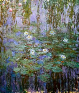 Blå åkander (detaljer) af Claude Monet