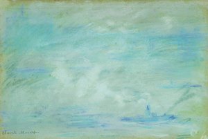 Båd på Themsen, dis effekt; Båd på Themsen, tågeeffekt, 1901 af Claude Monet