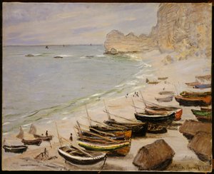 Både på stranden ved Etretat, 1883 af Claude Monet