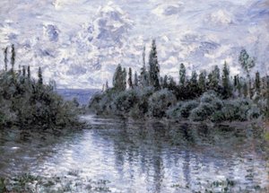 Arm of the Seine nær Vétheuil af Claude Monet