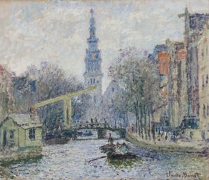 Kanal til Amsterdam, 1874 af Claude Monet