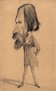 Karikatur af Auguste Vacquerie, ca. 1859 (grafit med sletning på brunt vævet papir) af Claude Monet