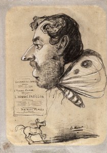 Karikatur af Jules Didier ("Sommerfuglemanden") af Claude Monet