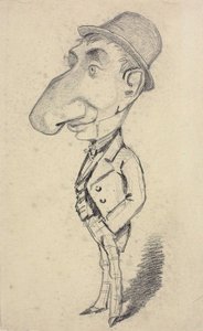 Karikatyyri miehestä, jolla on suuri nenä af Claude Monet