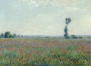 En mark med valmuer af Claude Monet