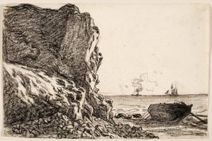 Cliffs and Sea, Sainte-Adresse af Claude Monet