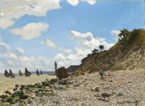 Stranden ved Honfleur. 1864-66 af Claude Monet
