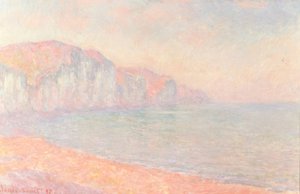 Cliffs of Pourville, om morgenen af Claude Monet