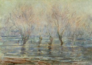 Oversvømmelse i Giverny; L"Inondation a Giverny, ca. 1896 af Claude Monet