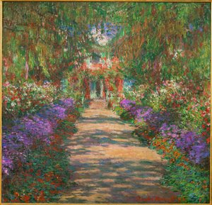 Haven i Giverny (maleri på lærred) af Claude Monet