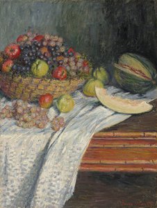 Tysk: Stilleben med spansk melon Stilleben med honningmelon af Claude Monet