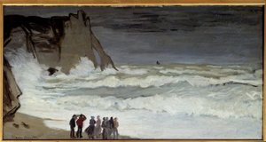 Grosse mer a Etretat-maleri af Claude Monet (1840-1926) 1868 søn. 0,66x1,31 m Paris, musee d