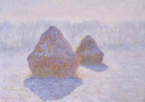 Høstakke (effekt af sne og sol) af Claude Monet