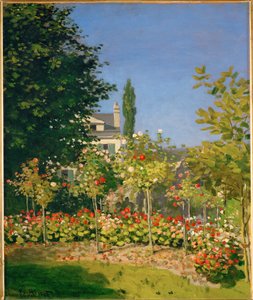 Jardin en fleurs a Sainte-Adresse (olie på lærred) af Claude Monet