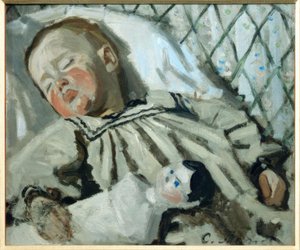 Sovende Jean Monet af Claude Monet