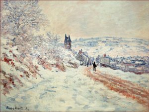 La Route de Vetheuil, Effet de Neige (Vejen til Vethe af Claude Monet