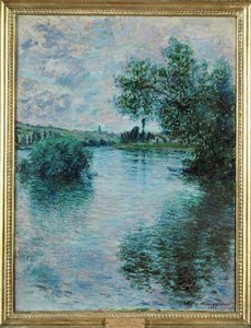 Seinen ved Vetheuil (olie på lærred) af Claude Monet