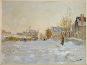 Sne i Argenteuil (olie på lærred) af Claude Monet