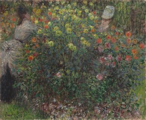 Damer i blomster, 1875 af Claude Monet
