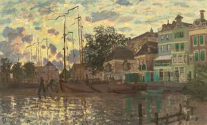 Dæmningen ved Zaandam om aftenen af Claude Monet