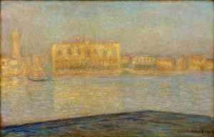 Hertugpaladset set fra Saint George Major af Claude Monet