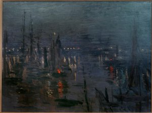 Havnen i Le Havre, natteffekt (Der Hafen von Le Havre bei af Claude Monet