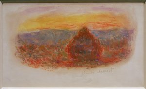 Slibesten, solnedgang af Claude Monet