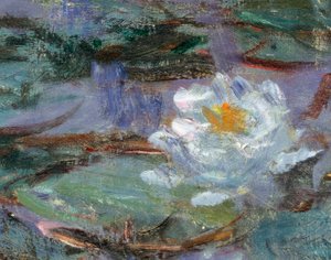 Blå åkander. Detalje af en åkande. Maleri af Claude Monet (1840-1926) af Claude Monet