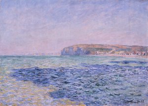 Shadows on the Sea, Cliffs at Pourville (Dieppe, Seine Maritime, Frankrig) (Shadows on the Sea - The Cliffs at Pourville) - Maleri af Claude Monet (1840-1926), olie på lærred, 57x80 cm af Claude Monet