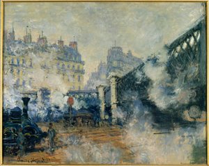 Europabroen og Saint Lazarus Station (Saint-Lazare) Maleri af Claude Monet (1840-1926) 1877 Søn. 0,64 x 0,81 m. Paris. Marmottan Museum af Claude Monet