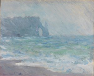 Regn i Étretat af Claude Monet