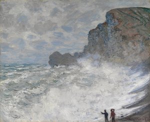 Rauhes Wetter i Étretat. 1883 af Claude Monet