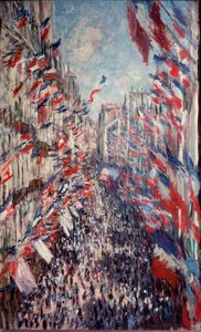 Rue Montorgueil i Paris af Claude Monet
