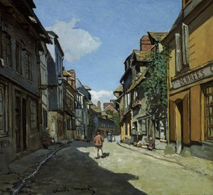 Rue de la Bavole, Honfleur af Claude Monet