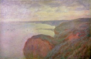 Stejle klipper nær Dieppe, 1897. af Claude Monet